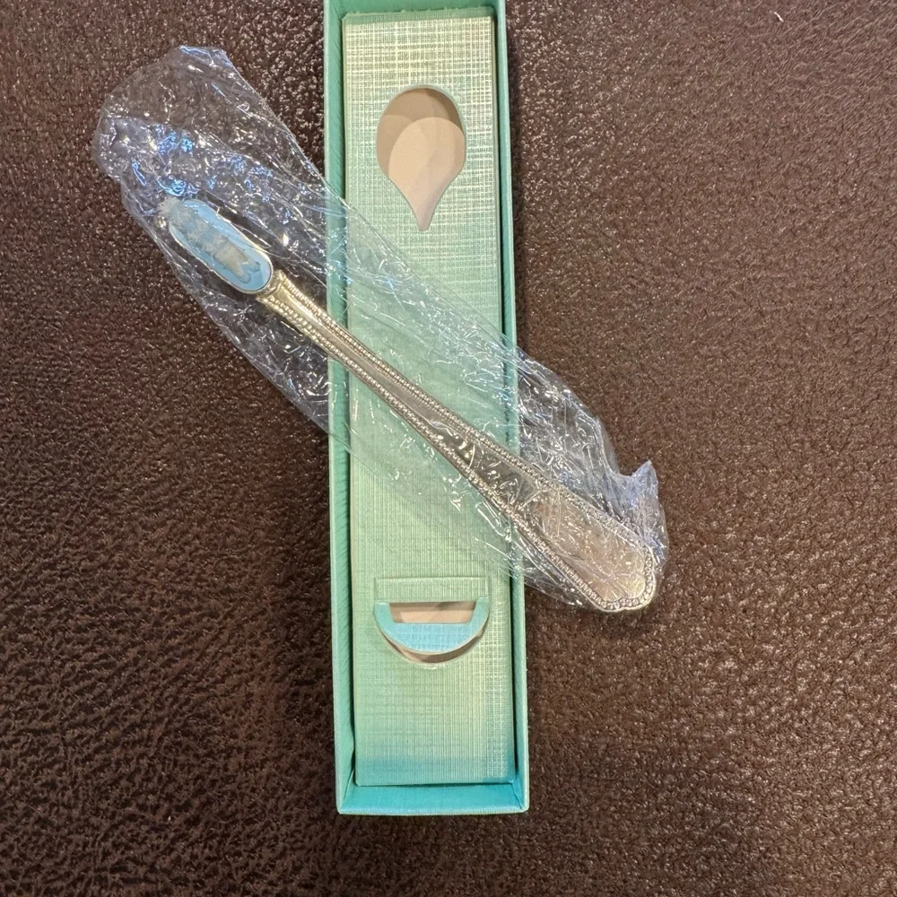 Charming Sterling Silver Baby Blue Toothbrush in Aqua Box